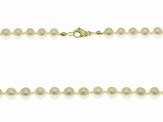 Perlenkette 51 cm - Wei - Swasser Zuchtperlen
