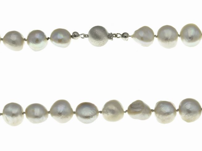 Perlenkette 46 cm - Grau - Bouton Swasser Zuchtperlen