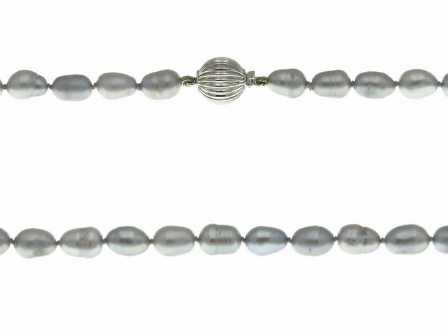 Perlenkette 43 cm - Grau - Swasser Zuchtperlen