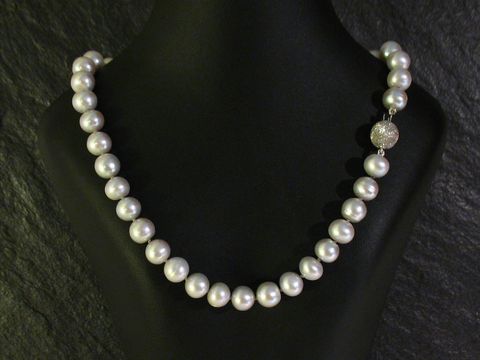 Perlenkette 45 cm - grau - Swasser Zuchtperlen