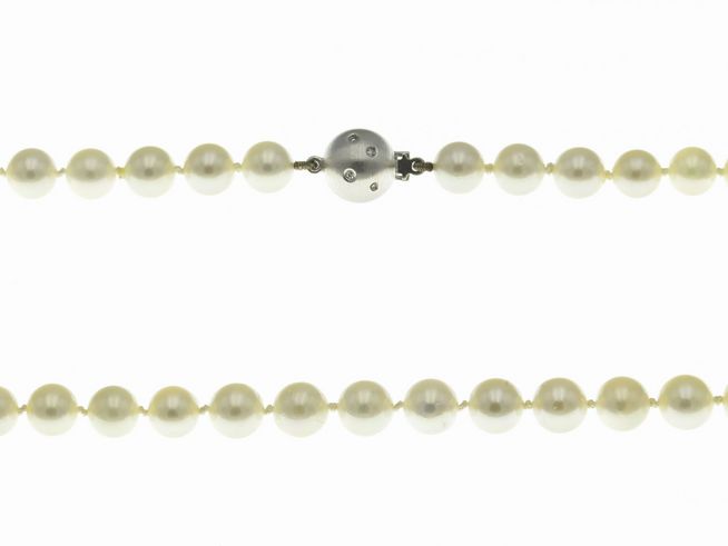 Perlenkette Akoya-Zuchtperlen 6-6,5 mm - WEI - Weigold 585 - 46 cm