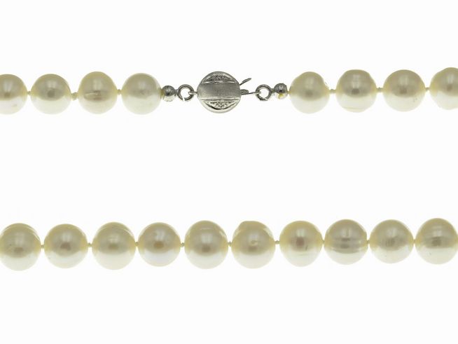 Perlenkette 43 cm - Wei - Swasser Zuchtperlen - Weigold