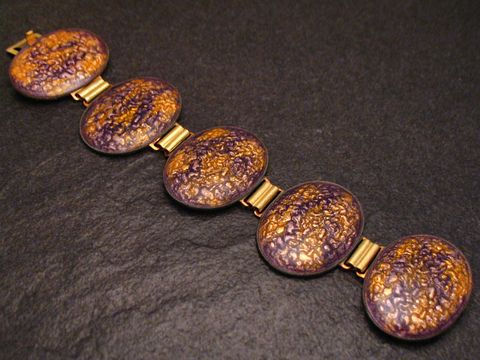 Armband 19 cm MIX-IT violett-gelb - Emaille vergoldet