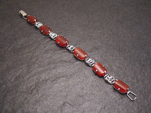 Karneol Armband - FILIGRAN - rot 19 cm