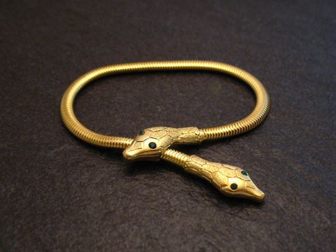 Schlangen Y Armband gut vergoldet 17 cm -City- Grn-