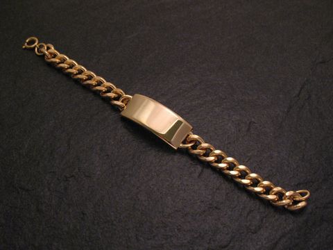 Armband mit Gravurplatte Goldauflage 20 cm lang