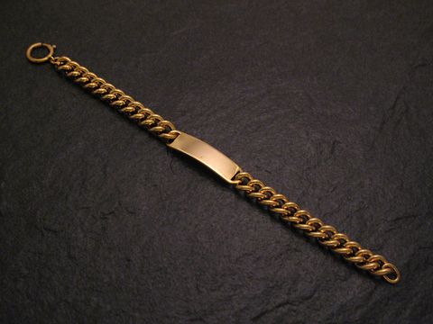 Armband mit Gravurplatte Goldauflage 19 cm lang