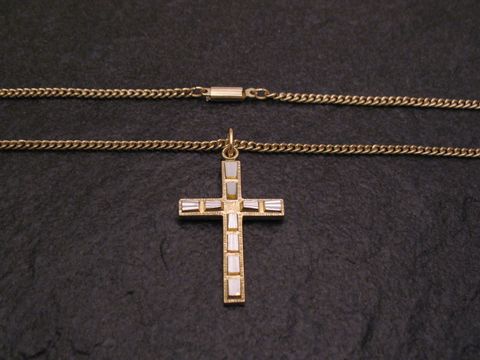 Kreuz - Modeschmuck Kette mit Anhnger 52 cm Kirche