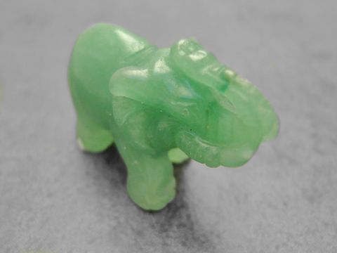 Elefant - plastisch - Achat - grn stehend - Steinfigur - Glcksbringer