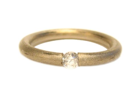Grauer Titan Ring mit Zirkonia Gr.: 48,5 / 15,5 mm