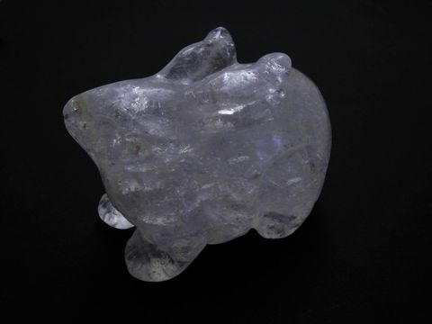 Steinfigur - Hase - Hschen - Bergkristall - wei - tierisch - Naturstein