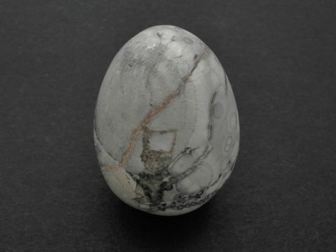 Steinei - Ei - Achat grau-hellbraun - Naturstein - 31,2 x 23,3 x 23,3 mm