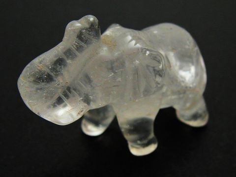 Steinfigur - Elefant - Bergkristall - transparent - Naturstein - 41,6 - mm