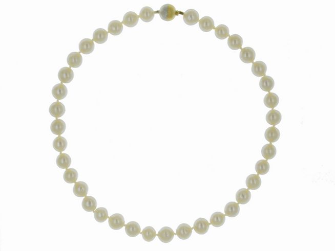 Perlenkette - Swasser-Zuchtperlen 10,5-11 mm - Wei - 44 cm - Bicolor 585