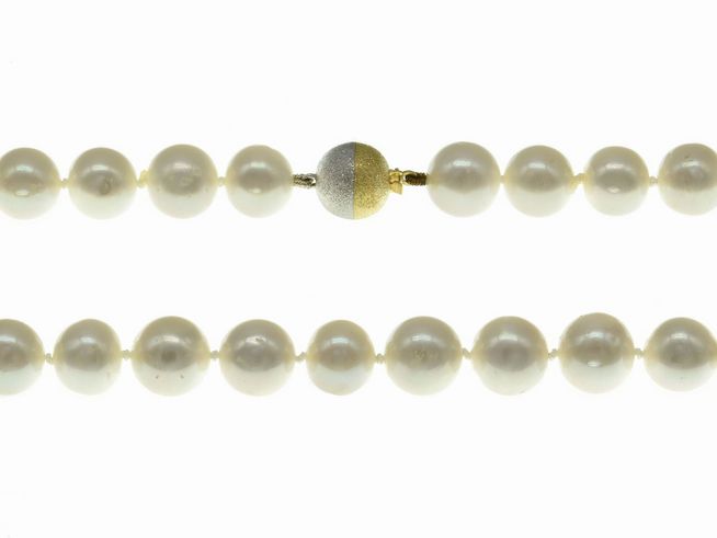 Perlenkette - Swasser-Zuchtperlen 10,5-11 mm - Wei - 44 cm - Bicolor 585