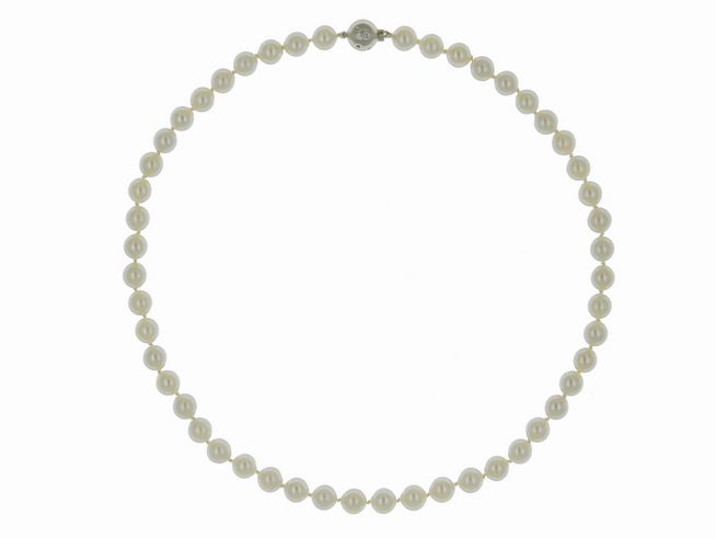 Perlenkette - Akoya-Zuchtperlen 8-8,5 mm - Wei - 46 cm