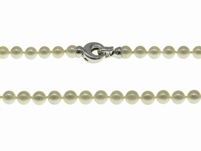 Perlenkette - Swasser-Zuchtperlen 6-6,5 mm - Creme - 46 cm