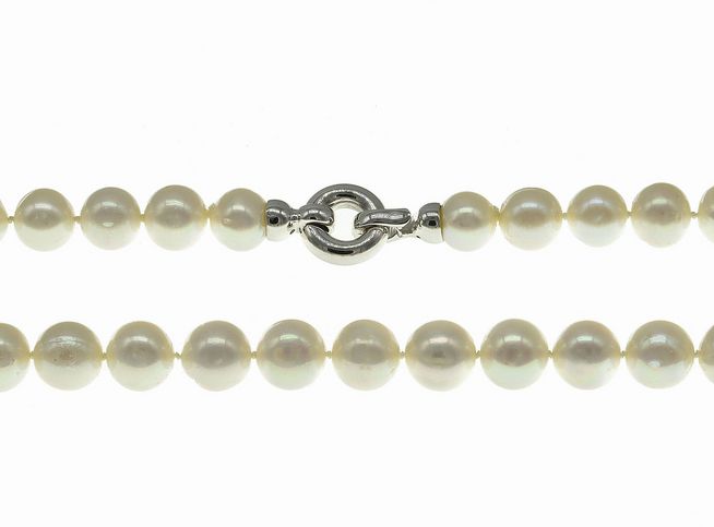 Perlenkette - Swasser-Zuchtperlen 9,5-10,5 mm - Wei - 45 cm