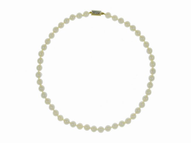 Perlenkette - Swasser-Zuchtperlen 8-8,5 mm - Wei - 45 cm - Bicolor 585