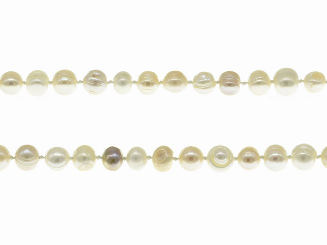 Perlenkette lang - Swasser-Zuchtperlen 7-10,5 mm - mehrfarbig - 140 cm