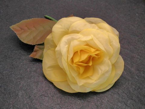 Haarschmuck und Brosche - Rose gelb Textil - opulent
