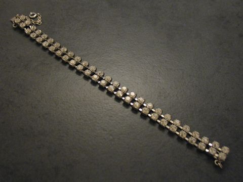 Strass Armband - wei - 18,5 cm - silberfarben - modern