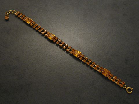 Strass Armband - orange - 18,5-21 cm - goldfarben - traumhaft