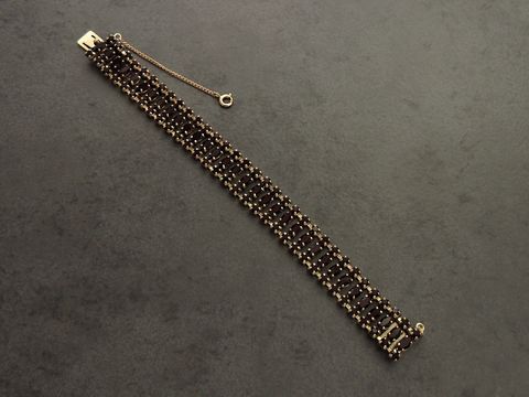 Strass Armband - GRANATROT - 18 cm - goldfarben - elegant