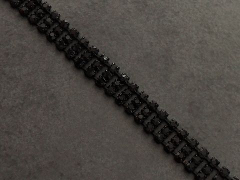 Strass Armband - sexy - SCHWARZ - 17,5 cm - schwarz