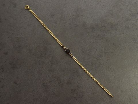 Strass Armband - niedlich - GRANATROT - 19,5 cm - goldfarben