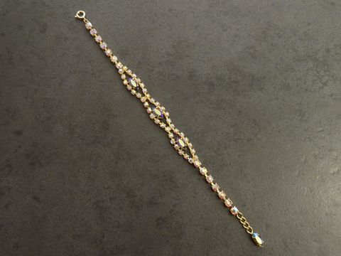 Strass Armband - weiblich - BUNT - 19-20 cm - goldfarben