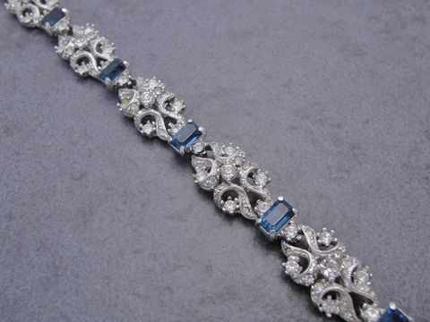 Strass Armband - elegant - wei-blau - Strassschmuck - 19 cm