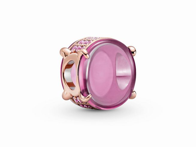 Pandora Ros Charm - 789309C02 - Ros-charms mit synt. rosa Saphir und rosafarbenem rosa Kristall