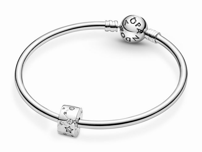 Pandora Clip Stopper 790010C01 - Sterne & Galaxie Clip - Sterling Silber - Zirkonia & Emaille - Bunt