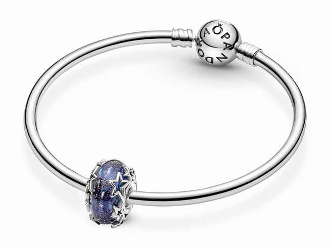 Pandora Charm 790015C00 - Galaxie Blau & Stern Murano Anhnger - Sterling Silber - Kristall - Blau