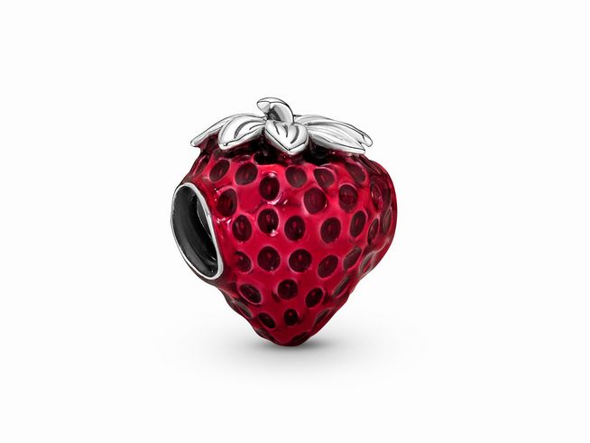 Pandora 791681C01 - Erdbeere mit Samen Charm - Sterling Silber & Emaille Rot