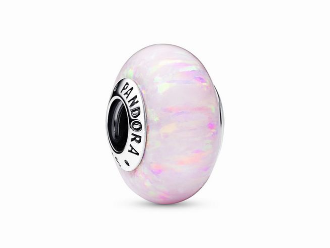 Pandora 791691C03 - Schillerndes Rosafarbenes Charm - Sterling Silber - Synthetic Opal Pink