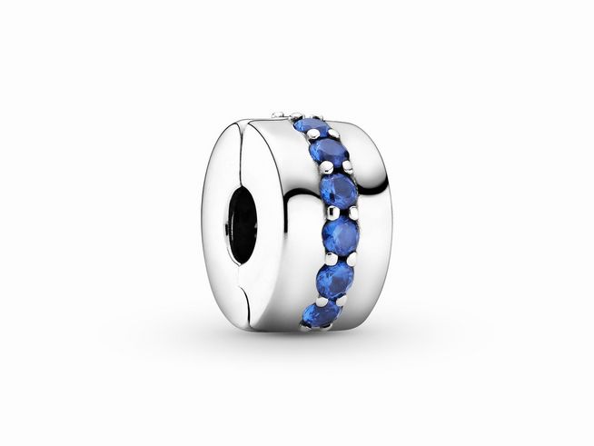 Pandora Colours - Clip - Stopper - Blau leuchtender Pfad - Silber - 791972C01 - Crystals