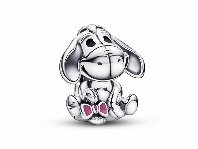 Pandora - Disney Winnie Puuh I-Ah Charm - 792209C01 - Sterling Silber + rosa + schwarze Emaille - Mehrfarbig