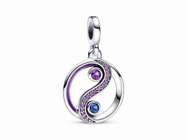 Pandora ME charm - 792307C01 - Sterling Silber + lila und blaue Kristalle + Yin + Yang