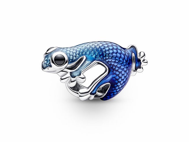 Pandora 792701C01 Metallic-Blaues Gecko Charm - Sterling Silber