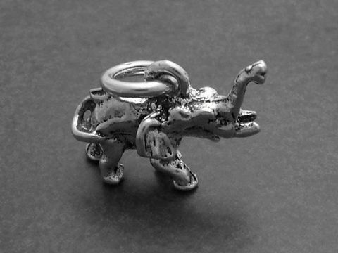 Elefant - 925 Sterling Silber Anhnger -Rsseltiere-
