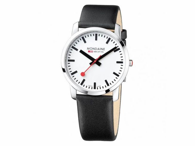 Mondaine Uhr Simply Elegant - A638.30350.11SBO - 40 mm - Ziffernblatt Weiss