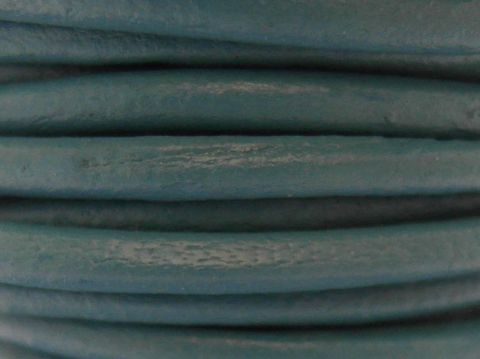 Lederband Trkis - 14 cm - 3 mm - Silber Karabiner - turquoise