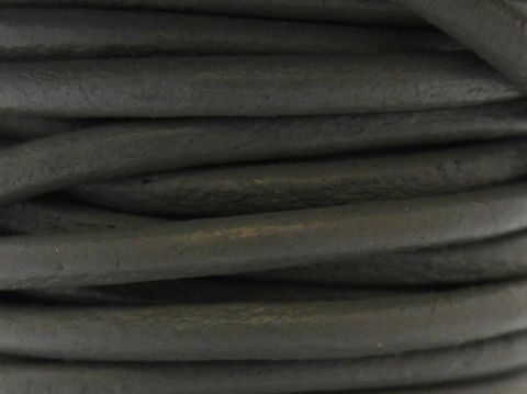 Lederband Grau - 14 cm - 3 mm - Edelstahl Bajonett - shimmer