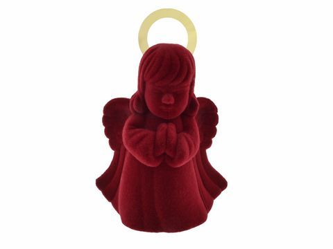 Geschenkschachtel - Engel mit Heiligenschein - rot - 9 cm