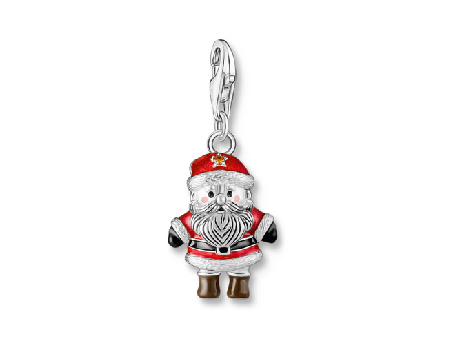 Thomas Sabo 2196-691-7 Weihnachtsmann Charm - Bunt - Silber geschw. + Emaille + Zirkonia Bunter Weihnachtsmann Charm aus Silber mit Emaille und Zirkonia von Thomas Sabo, darstellt einen niedlichen Weihnachtsmann in rotem Outfit und Schwarz mit charakteristischem Bart und Mütze.