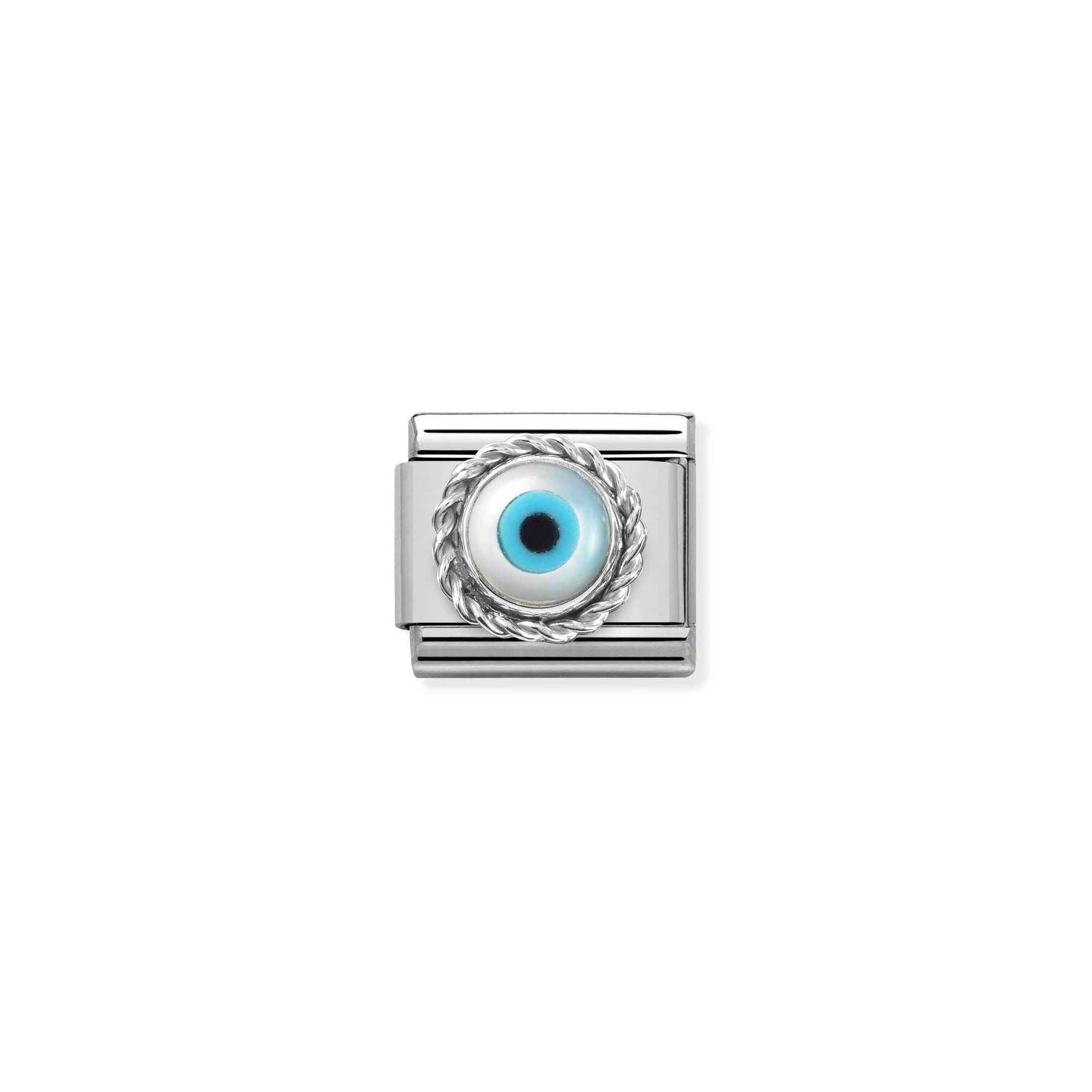 Nomination Composable Classic Charm Griechisches Auge - Edelstahl, Sterling Silber