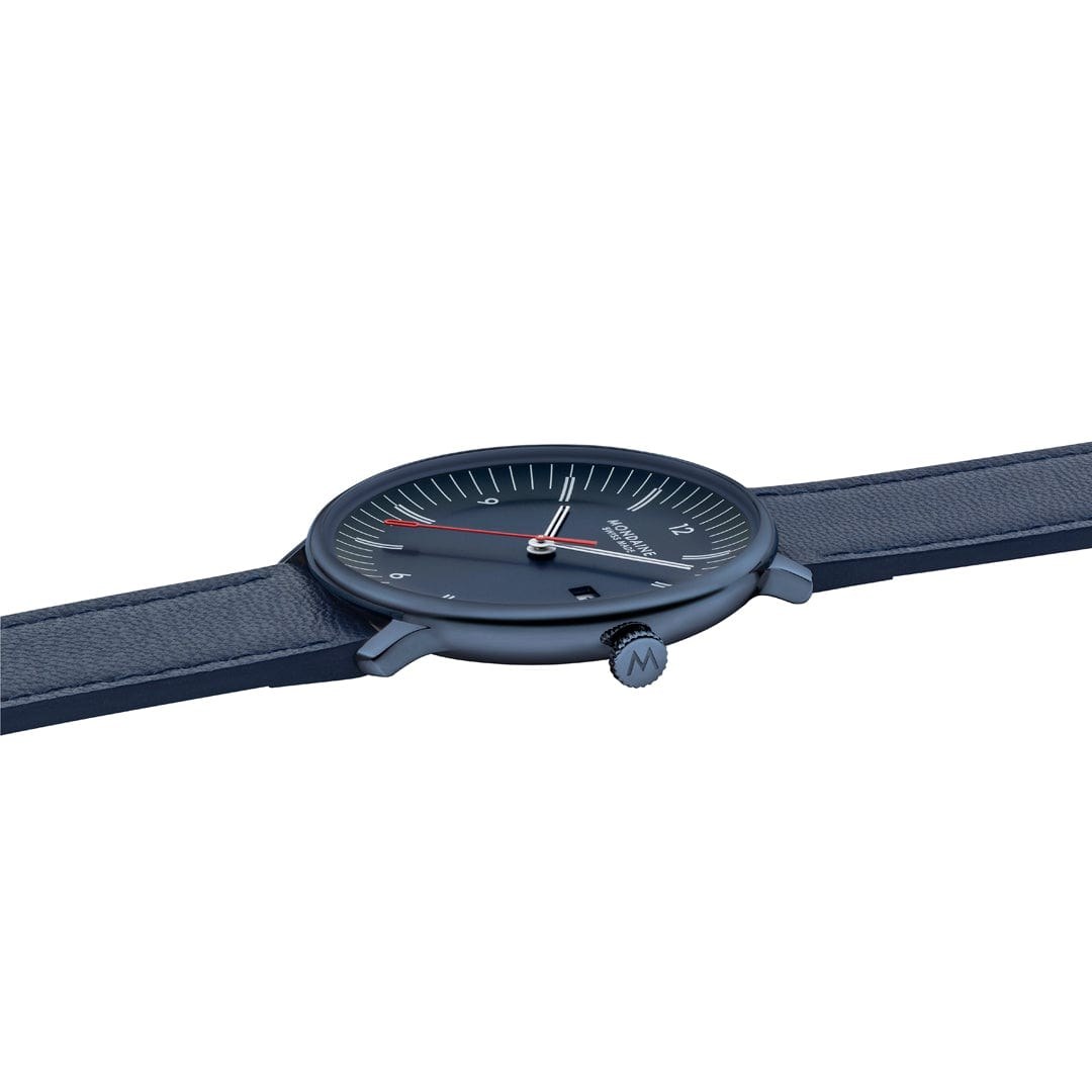 Mondaine Uhr - Doppio - Blau - 41 mm – Ansicht 5