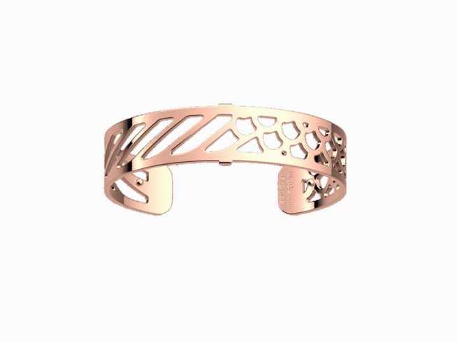 26001558-0 Armreif von Les Georgettes in Rosé mit Roségold-Finish, 14 mm breit, filigranes Design mit durchbrochenen Mustern, elegantes Accessoire für jeden Anlass.